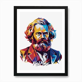 Karl Marx 03 Portrait WPAP Pop Art Art Print