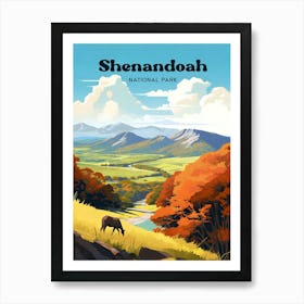 Shenandoah National Park Virginia Adventure Modern Travel Art Art Print