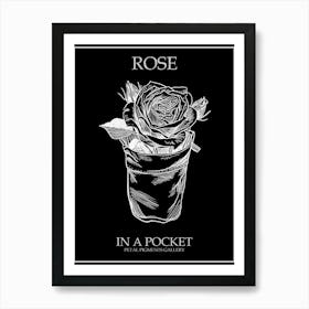 Rose In A Pocket Line Drawing 2 Poster Inverted Art Print