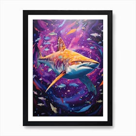  A Silky Shark Vibrant Paint Splash 1 Art Print