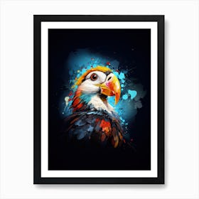 Parrot Pop Art wall color splash painting Art Print