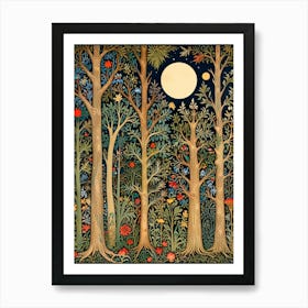 William Morris Moon In The Forest 2 Art Print