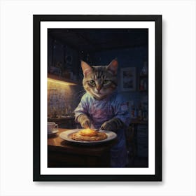 Cat In The Kitchen Art Print