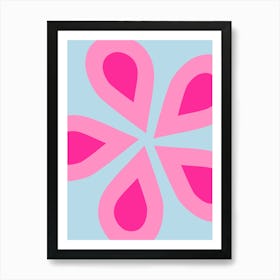 Abstract Floral Pink And Blue 1 Poster