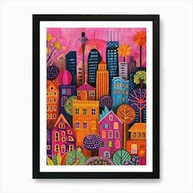 Kitsch Colourful Sydney 4 Art Print