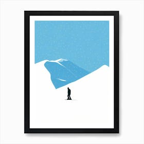 Val Thorens, France Minimal Skiing Poster Art Print