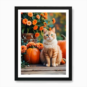 Autumn Cat 3 Art Print