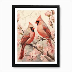 Cardinals In Blossom Art Print