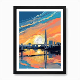 Zakim Bunker Hill, Boston Colourful 2 Art Print