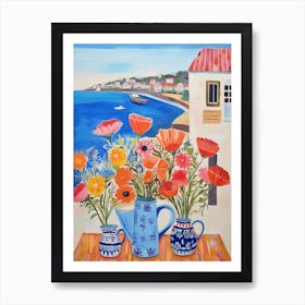 Flowers By The Sea 1 Art Print