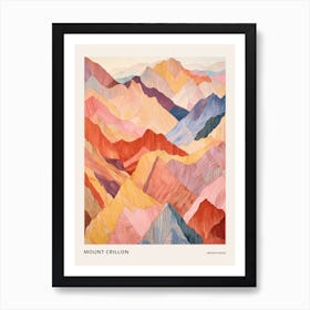 Mount Crillon United States Colourful Mountain Illustration Poster Art Print