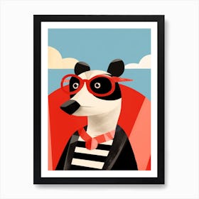 Little Badger 1 Wearing Sunglasses Art Print