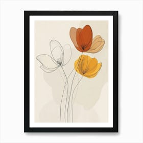 Three Flowers Canvas Print Art Print