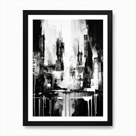 Cityscape Abstract Black And White 4 Art Print