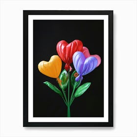 Bright Inflatable Flowers Bleeding Heart 4 Art Print