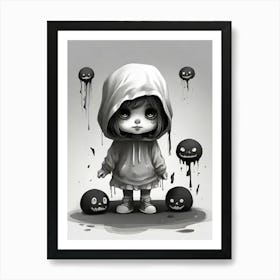 Girl In Hoodie 3 Art Print