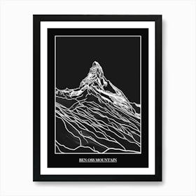 Ben Oss Mountain Line Drawing 4 Poster Art Print