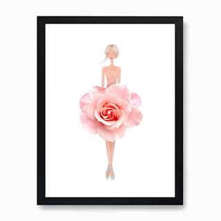 Fashion Pink Rose Art Print