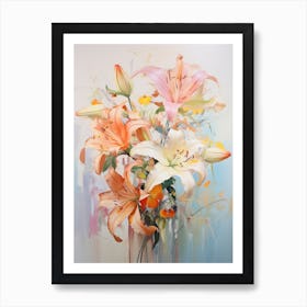 Abstract Flower Painting Lily 1 Art Print