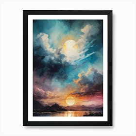 Abstract Glitch Clouds Sky (35) Art Print
