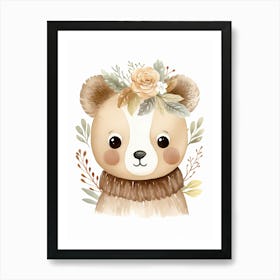 2024 May Poster Nursery Watercolour Bear 6 Art Print