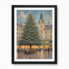 Christmas Tree In The Town Square Art Print