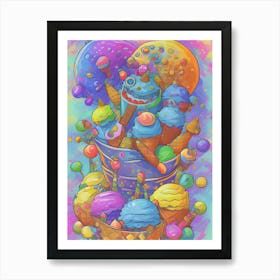 Ice Cream Monster Art Print