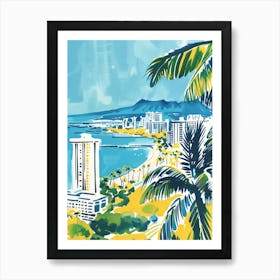 Travel Poster Happy Places Honolulu 1 Art Print