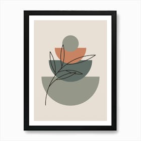 Mid Century Garden Inspired Abstract Painting Art Print