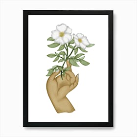 Elegant wild rose illustration Art Print