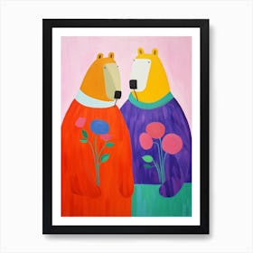 Colourful Kids Animal Art Capybara 2 Art Print