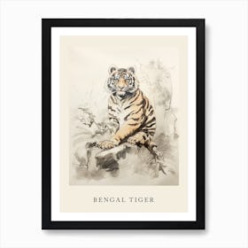 Beatrix Potter Inspired  Animal Watercolour Bengal Tiger Art Print