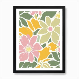Proteas Pastel Floral 1 Flower Art Print