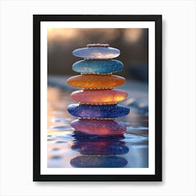 Stacked Glass Pebbles Art Print