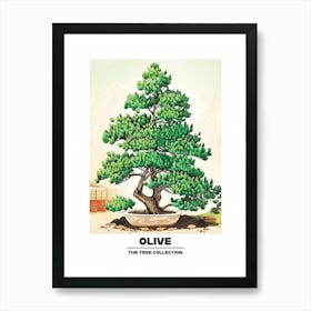 Olive Tree Storybook Illustration 1 Poster Art Print