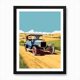 A Ford Model T In The Tuscany Italy Illustration 2 Art Print