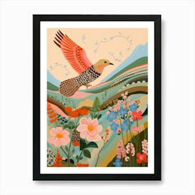 Maximalist Bird Painting Mockingbird 3 Art Print