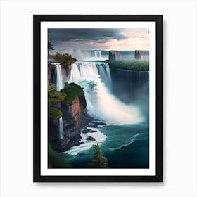 Niagara Falls, United States And Canada Realistic Photograph (2) Art Print