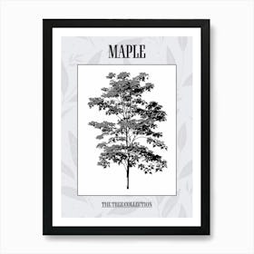 Maple Tree Simple Geometric Nature Stencil 11 Poster Art Print