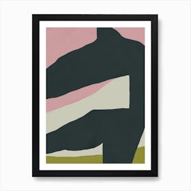 Layering of pink and olive Art Print