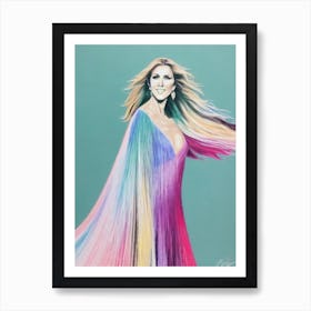 Céline Dion Colourful Illustration Art Print