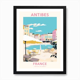 Antibes, France, Flat Pastels Tones Illustration 3 Poster Art Print