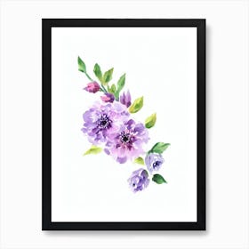 Lilac Watercolour Flower Art Print