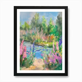  Floral Garden Summer Pond 2 Art Print