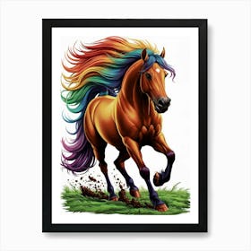 Rainbow Horse 3 Art Print