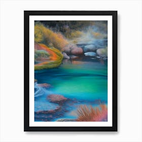 Hot Springs Waterscape Crayon 1 Art Print