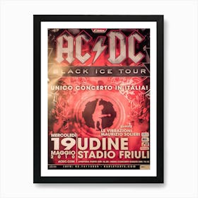 Ac Dc Black Ice Tour 2009 Seattle Tacoma Concert Poster Oz Heavy Metal Rock Art Print