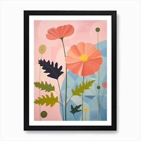 Cosmos 2 Hilma Af Klint Inspired Pastel Flower Painting Art Print