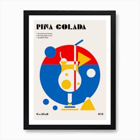 Pina Colada Bauhaus Cocktail Art Print Art Print