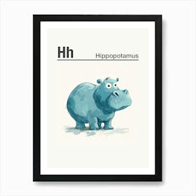 Animals Alphabet Hippopotamus 4 Art Print